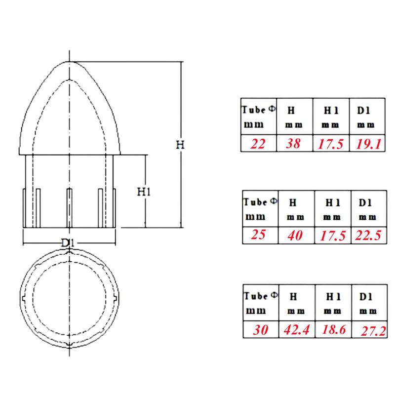 HAIWEN 316 Stainless Steel Bullet Insert Cap,Marine Grade Pipe Fitting