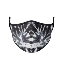 Top Trenz Reusable Face Mask Made with Stretch Cloth for Everyday Use - Indoor/Outdoor Face Cover - Black Tie Dye - Kids Ages 3-7