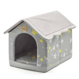 Jiupety Cozy Pet Bed House, Indoor/Outdoor Pet House, 2XL Size for Large Dog, Warm Cave Sleeping Nest Bed for Cats and Dogs, Gray
