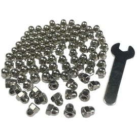 ZDingTech 100pcs M4-0.7 Acorn Cap Nuts,M4-0.7 Cap Nuts,Acorn Hex Cap Dome Head Nuts,Dome Nuts,304 Stainless Steel Acorn Nuts,Hardware Nuts,18-8,Bright Finish with Open End Wrench