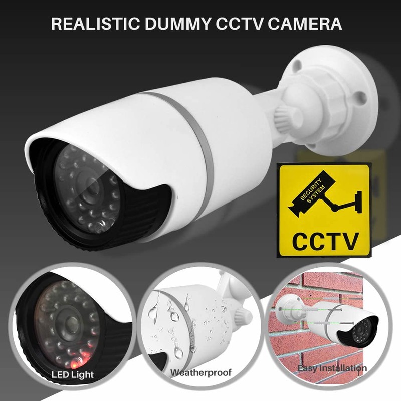 JUSTOP Dummy CCTV Cameras, 2x Fake Bullet Security Camera With