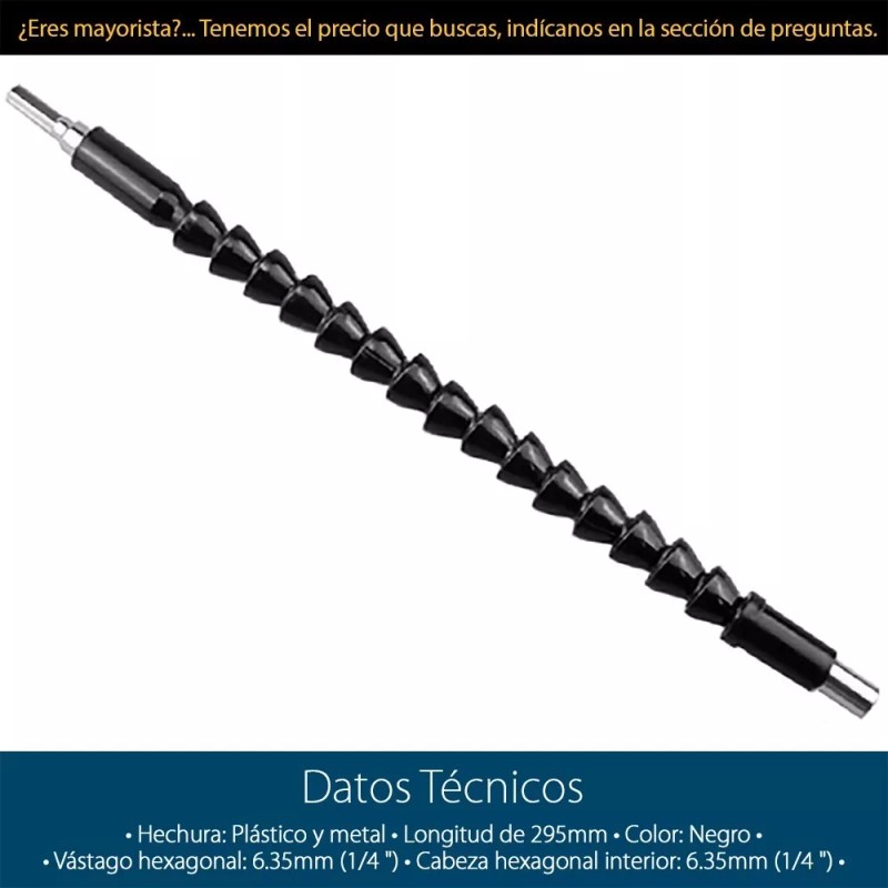 Mercader Digital Extensión Flexible Para Taladro Destornillador Hexagonal