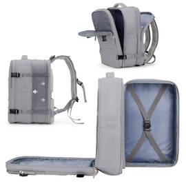 coowoz Large Travel Backpack For Women Men, Carry On Backpack,Hiking Backpack Waterproof Outdoor Sports Rucksack Casual Daypack Expandable Heavy Duty Extra large Backpack Grey Expansion