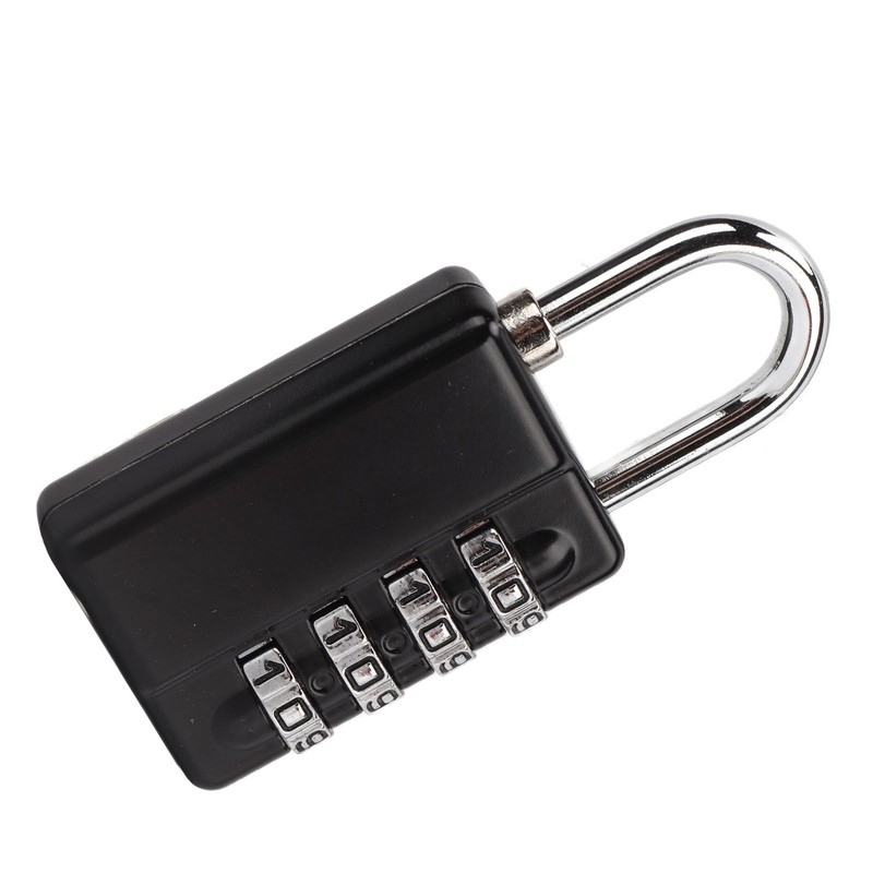 Gym Bag Locker Padlock 4 Digit Combination Zinc Alloy Black