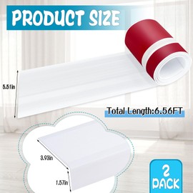 HFYZZ 2 Rolls Dog Cat Scratching Window Sill Protector - 5.5 in x 6.6 Ft L-Shape Rubber Window Sill Cover Window Sill Guard Protector for Pet Cat Claw Scratching Chewing, White