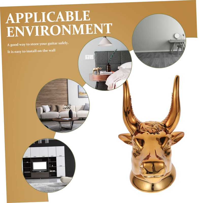 SUPVOX 1set Creative Wall Mounted Guitar Hanger Gold Stylish Ukulele