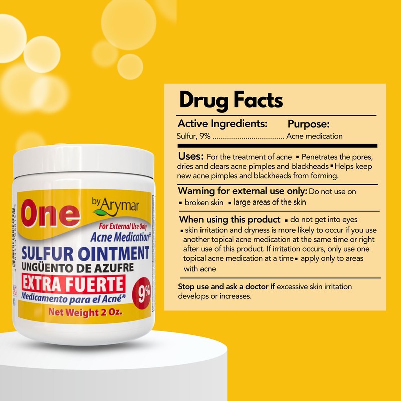 Arymar Sulfur Ointment 9% Acne Spot Formula for Face and