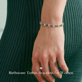 Iefil Oval Birthstone Bracelets for Women, July Birthstone Bracelet Ruby Tennis Bracelets Unique X O Design Eternal Fine Jewelry Anniversary Birthday Gifts for Her Sterling Silver Jewelry Gifts 6.5"