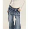 Women's Low Rise Wide Leg Flare Jeans Baggy Vintage 90s