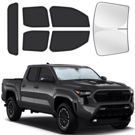 for Toyota Tacoma 2024 2025 Car Window Shades, 6pcs Privacy Sun Shade Set for Front Windshield Side and Rear Windows, Full Window Covers Keeps Vehicle Cool for Camping Napping