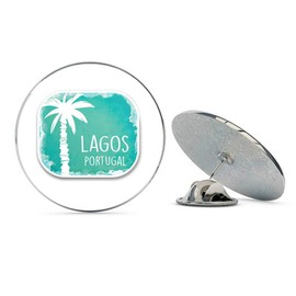 Lagos Portugal Round Metal 0.75" Lapel Pin Hat Shirt Pin Tie Tack Pinback