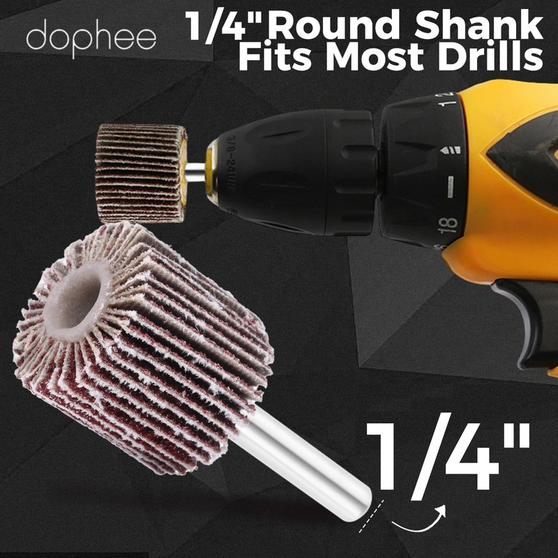 dophee 20PCS 80 Grit Aluminum Oxide Abrasive Flap Wheel Sander