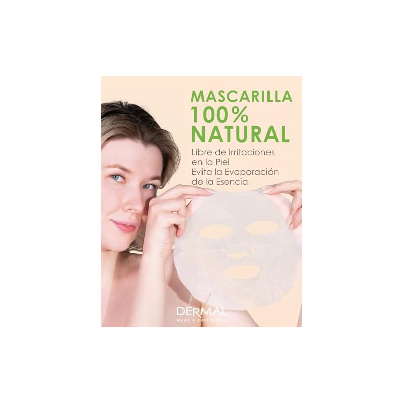 DERMAL Korea 10 Mascarillas Cucumber con Pepino, Colágeno y Vitamina