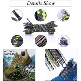 3 Pairs - Round Shoelaces [Diameter 4 mm] Very Tear-Resistant Shoe Laces for Trainers Work Shoes Boots Outdoor Shoes and Sports Shoes Tear-Resistant Washable Abrasion-Resistant Shoe Laces Replacement