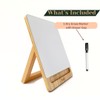 LINIIR White Glass Desktop Whiteboard with Adjustable Wood Stand -