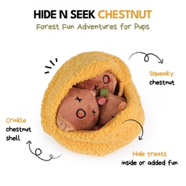 CHEWFFON Interactive Hide-and-Seek Burrow Toys, Dog Toys for Small, Medium and Large Dogs, Crinkle Sniffing Puzzle Toy, 4 Piece Set with Chestnuts