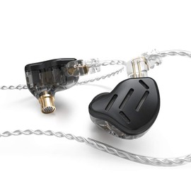 KZ Zax in-Ear Monitors, 16-Units Hybrid in Ear Earphones, HiFi Stereo Noise Isolating Sport IEM Wired Earbuds/Headphones with Detachable Cable for Musician Audiophile (without Mic, Black)