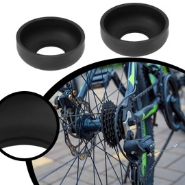 Create idea 2pcs 3/8" Bicycle Steel Rear Hub Cups Front and Rear Wheel Bearings Hub Cups for 3/8" Mountain Bike Axle Bicycle Rear Axle Black