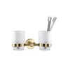 Housler® Brushed Brass Round Bathroom Accessories (Gold) (Round double Tumbler)