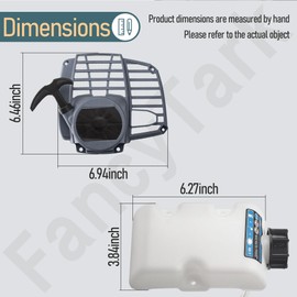307157002 Pull Starter & 308682055 Fuel Tank Compatible with Ryobi RY251PH, RY252CS, RY253SS, RY254BC, RY252C String Trimmer