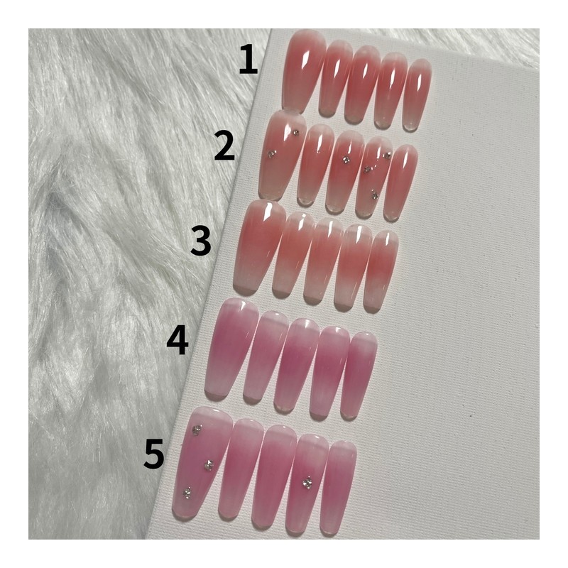 (3+1)Water Ink Daily Cheek Nail – Round / (3+1)물먹 데일리