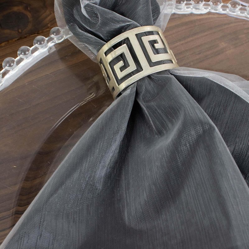 Tableclothsfactory 10 Pack | Silver Sheer Organza Decorative Dinner Table