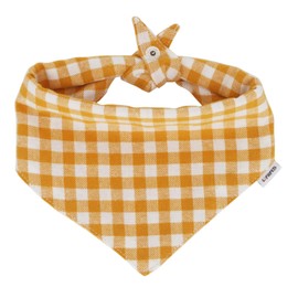 LOPHIPETS Cotton Triangle Bandana for Small Dogs - Stylish and Comfortable Accessory-Yellow/S