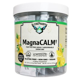 AlchePharma MagnaCALM+ Lemon Squeeze Drink Mix, Fast-Acting, Highly Absorbable, Gluten Free, Non GMO, Vegan, 20 Stick Packs, 4.24 oz