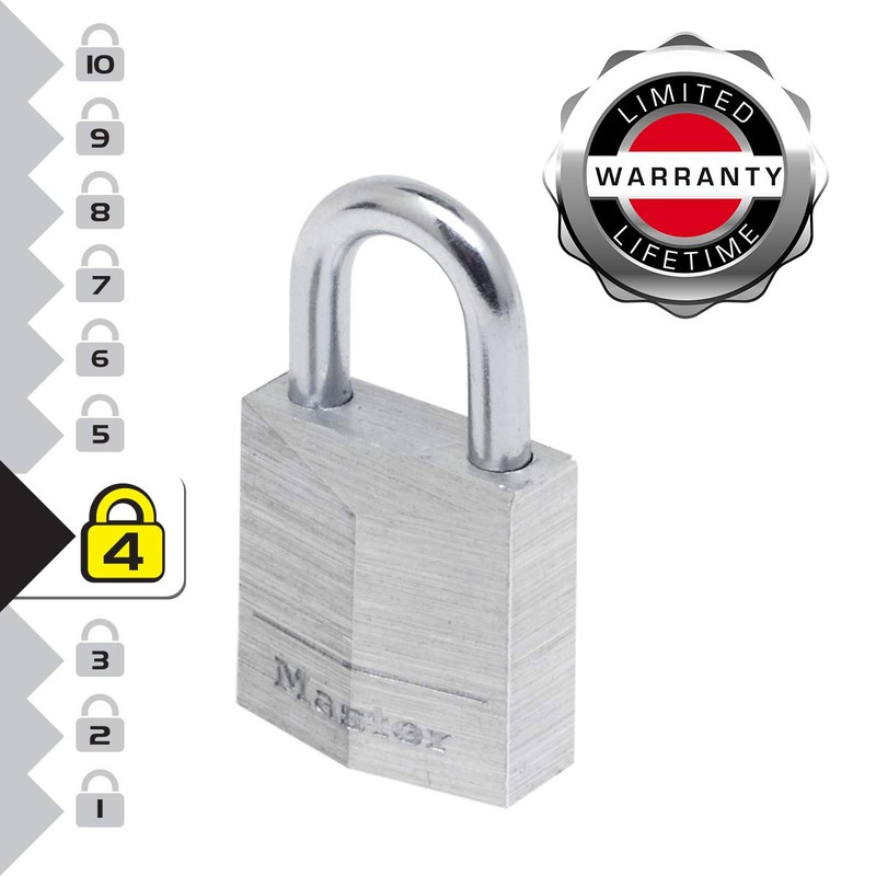 Master Lock 9130EURT Pack of 2 Key Padlocks in Aluminium,