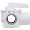 Champlain Plastics Diverter Valve, Olympic, 1-1/2"FPT, 3-Way, White