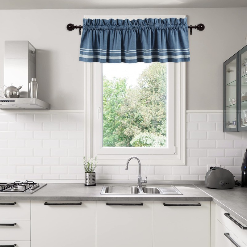 DII Window Valance Collection, 100% Cotton, Pre-Shrunk, Machine Washable, 2