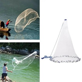 The Perfect Part Fishing Net - Nylon Cast Nets for Fishing with Zinc Sinkers, Heavy Duty Casting Net for Saltwater & Freshwater for Bait, 6ft Radius Strong Mesh Easy Throw Fish Net for Fishing