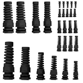 Swpeet Cable Gland Wire Hole Waterproof Nylon Joint Adjustable Locknut (Black)