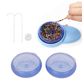 Bead Spinner Bowl, ABS Electric Bead Spinner, Spin Beading Bowl para la Fabricación de Joyas, con Grandes Agujas Curvas de Ojos, Cuentas de Semillas de Bricolaje, Cuentas de Cintura, Pulseras, Collare