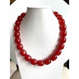 Nepal Vintage style  Red Amber resin  beads Necklace from Nepal.