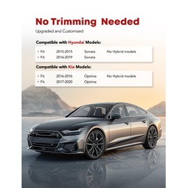YHTAUTO Floor Mats & Cargo Mat Fit 2015-2019 Hyundai Sonata, 2016-2020 Kia Optima, TPE All Weather Car Mats Waterproof Anti-Slip Odorless Floor Liner, Interior Car Accessories