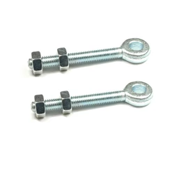 Wyre Direct 2pcs Adjustable Garden Gate Hinges Eye Bolts, Galvanised Gate Bolt - Eye Bolts Heavy Duty Design, Nuts and Bolts Included - 16mm X 150mm Long 6" Pair M16 Bolts And Nuts