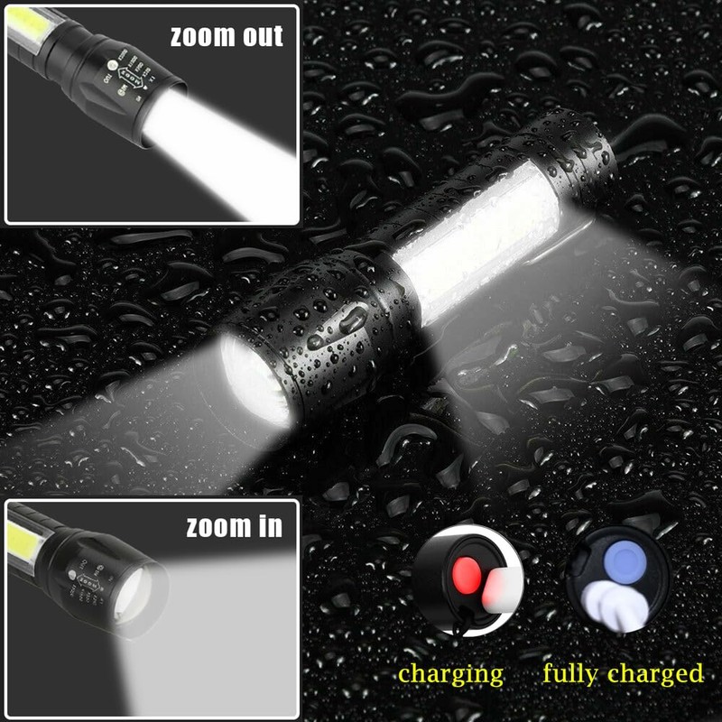 Wrrozz Led Flashlight Rechargeable USB Torch Mini Small Light Super
