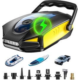 50PSI Paddle Board Pump Electric Portable, 10000mAh Sup Pump with Auto-Off,9 Modes Paddleboard Pump for Stand Up Paddle Board/Car/Kayak/Motorcycle/Bicycle (Rechargeable)