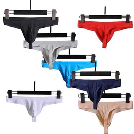 Faringoto Underwear Men Seamless Briefs Shorts Man Ice Silk Panties U Convex Pouch Underpants 7 Pack