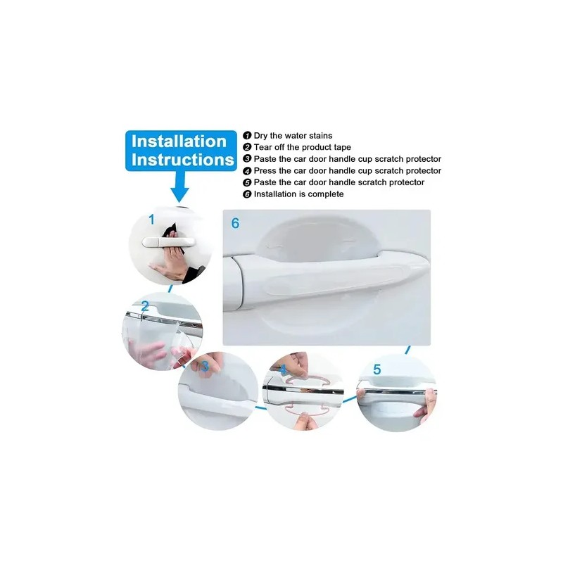 Protector De Arañazos Para Coche, Pegatina De Silicona 8pcs