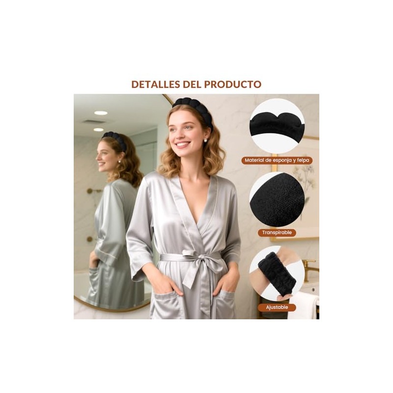 Set TXG de 7 piezas en negro: diadema nube, pulseras