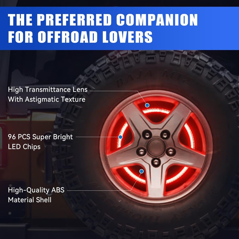 SUPAREE Spare Tire Brake Light Fit for Jeep Wrangler 2007-2017