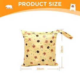RTRTGS 1 Stück Reusable Waterproof Wetbag Kindergarten, Wickeltasche, Nasstasche, Windeltasche mit Reißverschluss, Wet Bag,Windelbeutel Dry Bag for Reisen Unterwegs wetbag schwimmsachen
