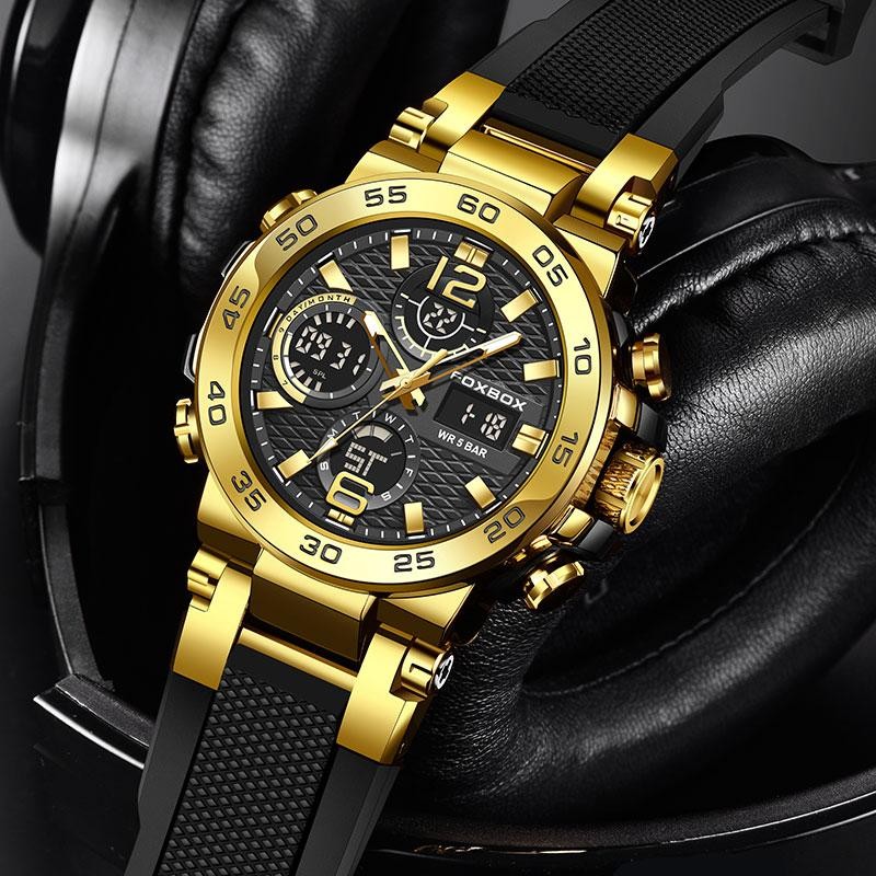 LIGE FOXBOX Men's Fashion Sport Watch with Waterproof Calendar Springtok
