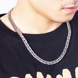 Tuewut Mens Chunky Miami Cuban Link Chain Necklace, Gold Chain, Silver Chain for Men Women, Hip-Hop & Cool Style, 316L Stainless Steel 18-26 Inch with Gift Box (22.0 Inch, Silver)