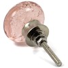 owlKraft Cabinet Knobs Set of 6 Pink Bubble Glass Round