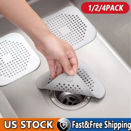 Unbranded Bathroom Drain Hair Catcher Bath Stopper Plug Sink Strainer Filter Shower Covers - White-1 PACK