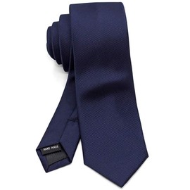 MAIANY Men's Tie, Classic Slim 6 cm Elegant Tie for Wedding, Office or Festive Events, Plain Satin Tie with Fine Knit, darkblue