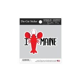 Die Cut Sticker Maine, I Lobster Maine, Vector, Contour Vinyl Sticker 1 to 3 inches (Waterproof Decal for Cars, Water Bottles, Laptops, Coolers), Small